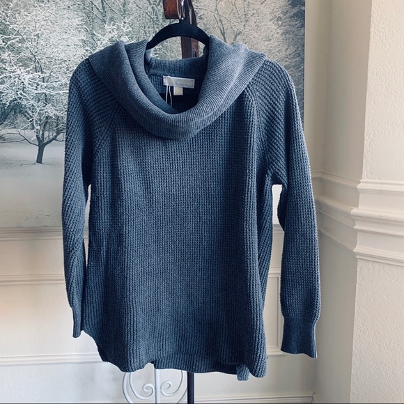 MICHAEL KORS CASUAL WAFFLE KNIT COWL NECK SWEATER - Picture 6 of 12